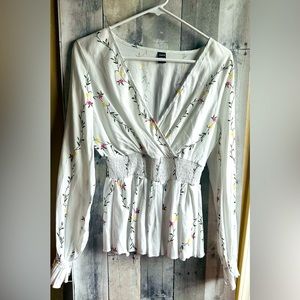 White floral blouse